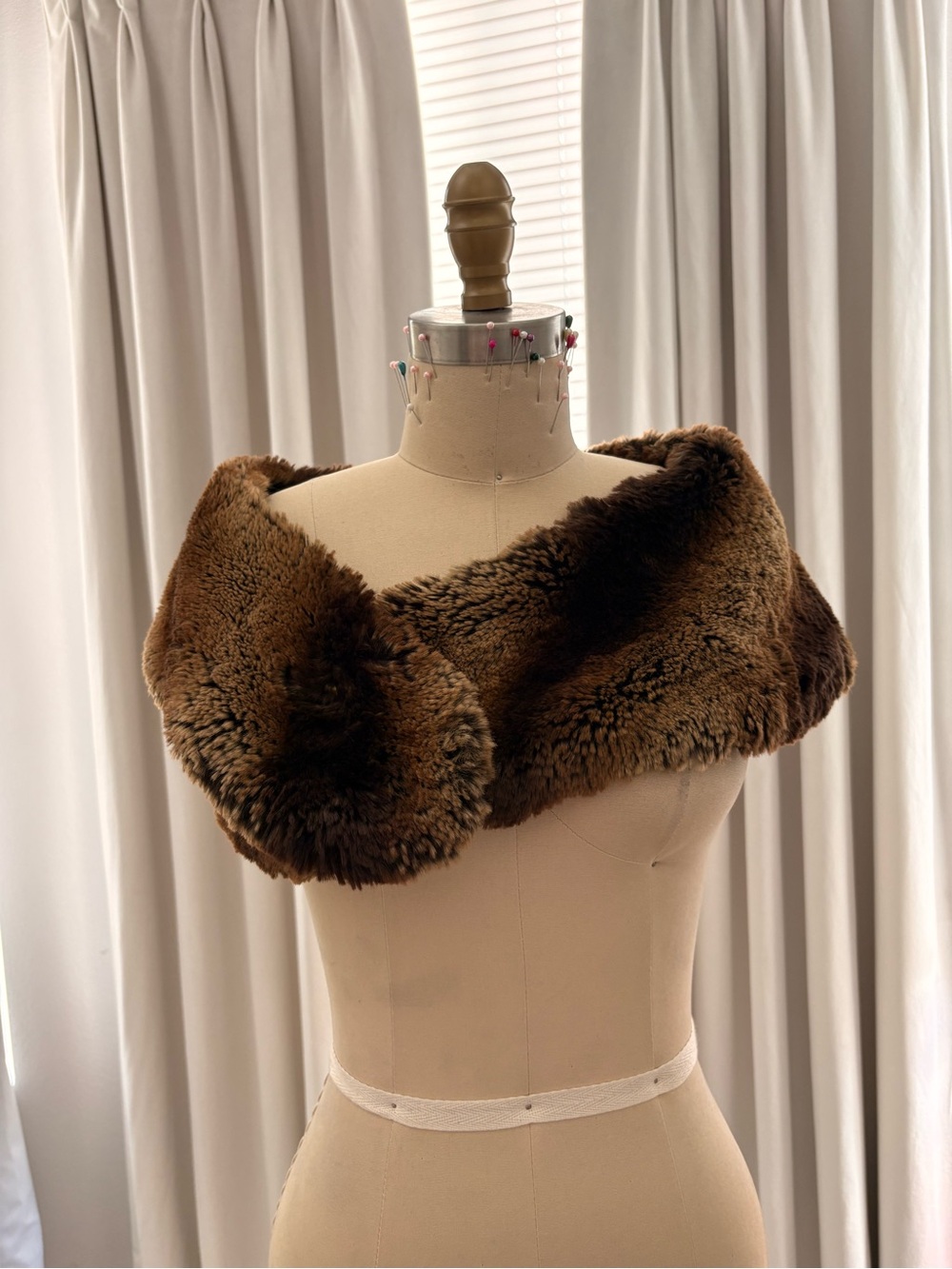 Classic Brown Faux Fur Stole